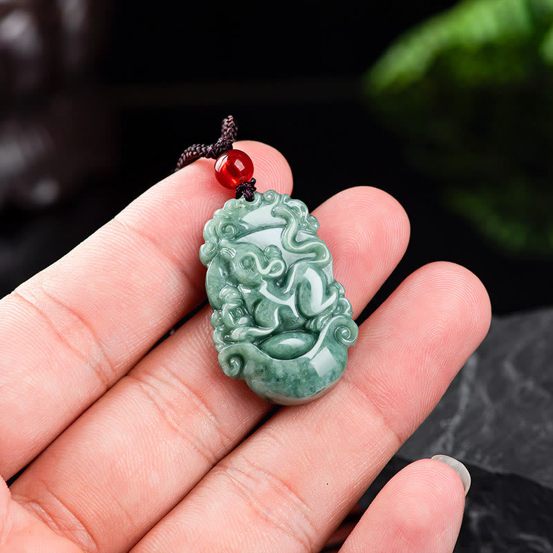 Stone of buddha Natural Jade 12 Chinese Zodiac Prosperity Necklace Pendant