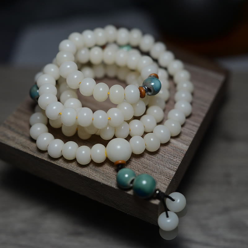 Stone of buddha 108 Mala Beads Bodhi Seed Keep Away Evil Spirits Calm Bracelet