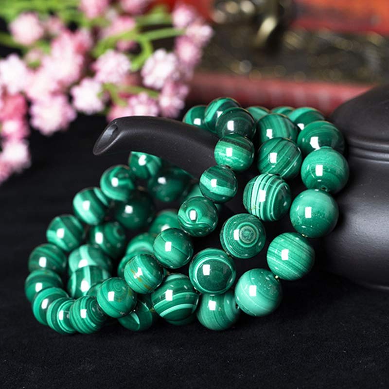 Stone of buddha Natural Malachite Protection Calmness Bracelet