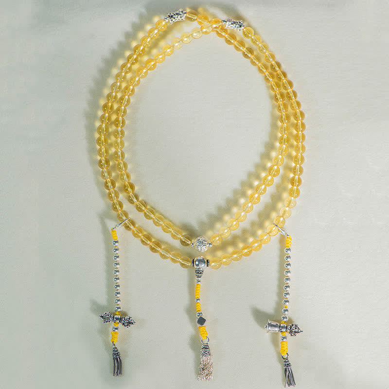 Stone of buddha 108 Mala Beads 925 Sterling Silver Natural Citrine Red Agate White Jade Prosperity Charm Bracelet