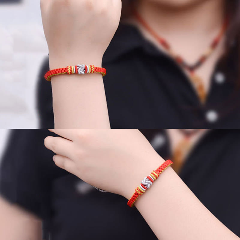 Stone of buddha Colorful Rope True Love Knot Luck Handmade Bracelet
