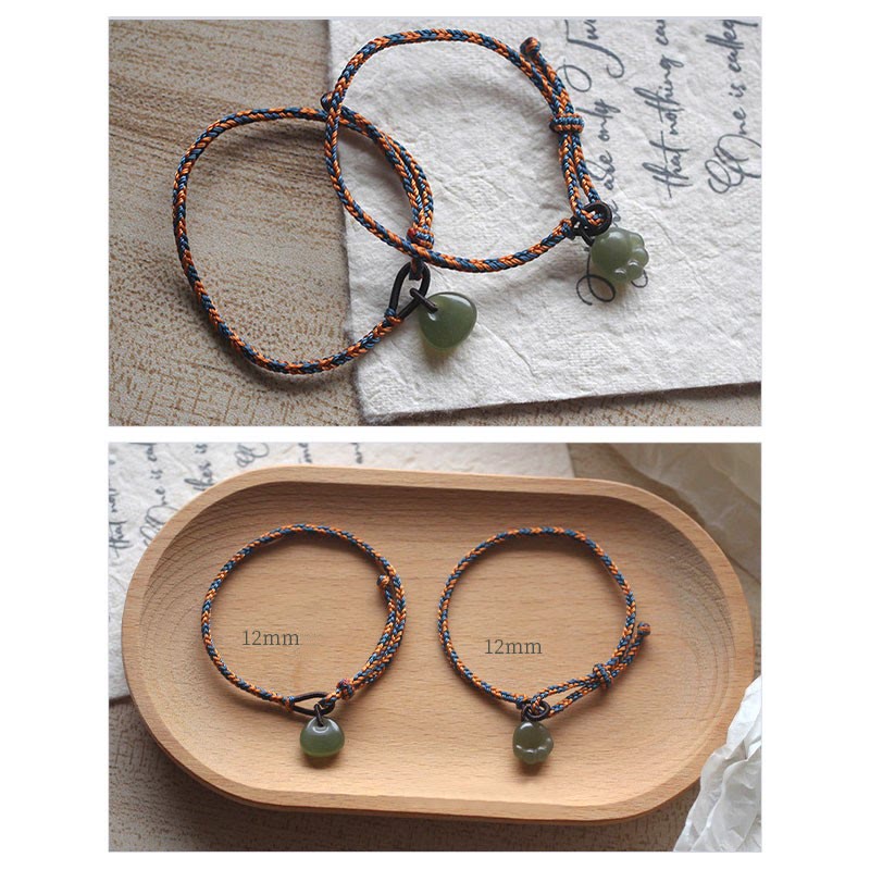 Stone of buddha Hetian Jade Cat Paw Lucky Bag Pattern Prosperity Bracelet