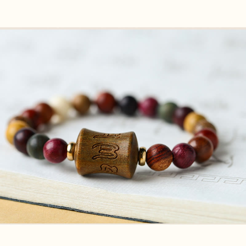 Stone of buddha Tibet Multicolored Sandalwood Om Mani Padme Hum Protection Bracelet