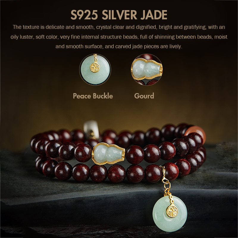 Stone of buddha Chinese Zodiac Natal Buddha Small Leaf Red Sandalwood Jade Red Agate PiXiu Sooth Bracelet