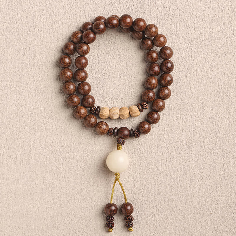 Stone of buddha Sandalwood Small Leaf Red Sandalwood Bodhi Seed Purification Double Wrap Bracelet