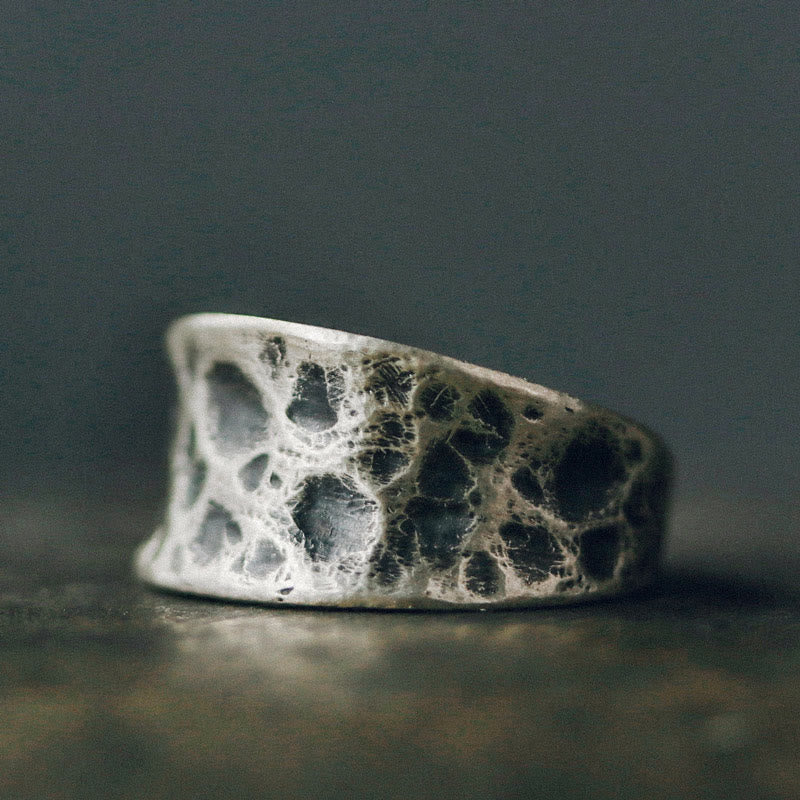 Stone of buddha 925 Sterling Silver Bump Texture Design Protection Ring