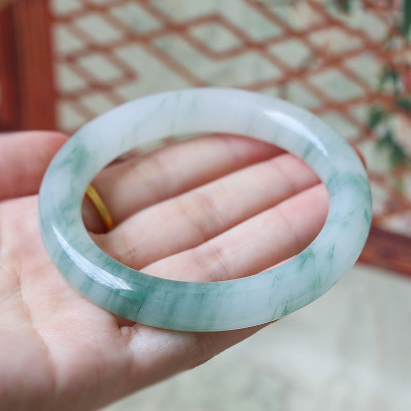 Stone of buddha Natural Jade Luck Prosperity Bangle Bracelet
