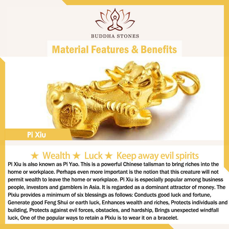 Stone of buddha FengShui Golden Red Agate PiXiu Wealth Luck Bracelet