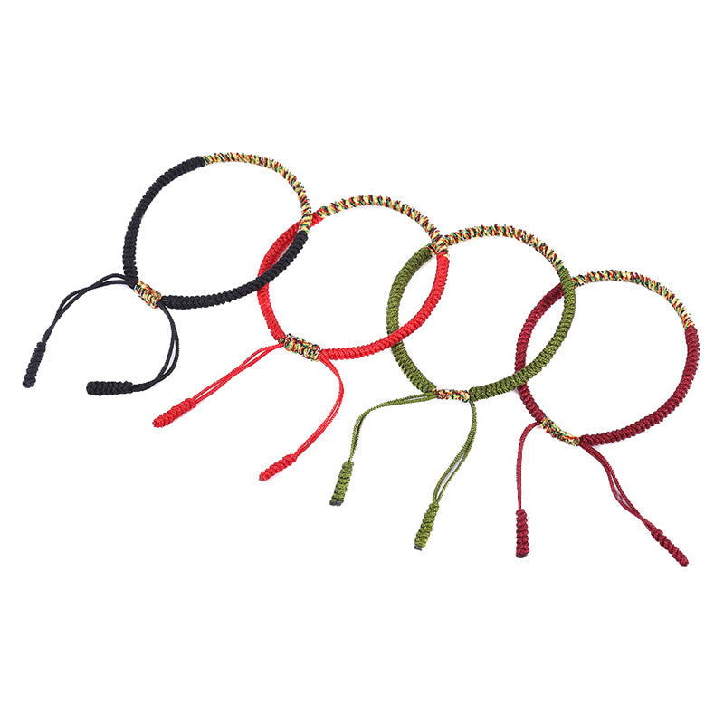 Stone of buddha Tibetan Handmade Multicolor King Kong Knot Luck Strength Braided Bracelet