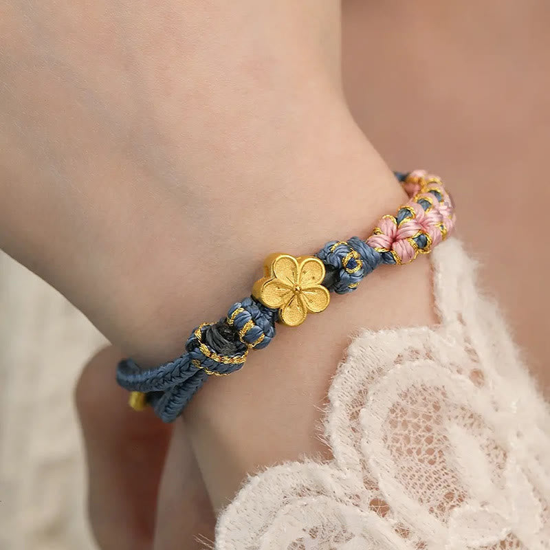 Stone of buddha Peach Blossom Design Wealth String Bracelet