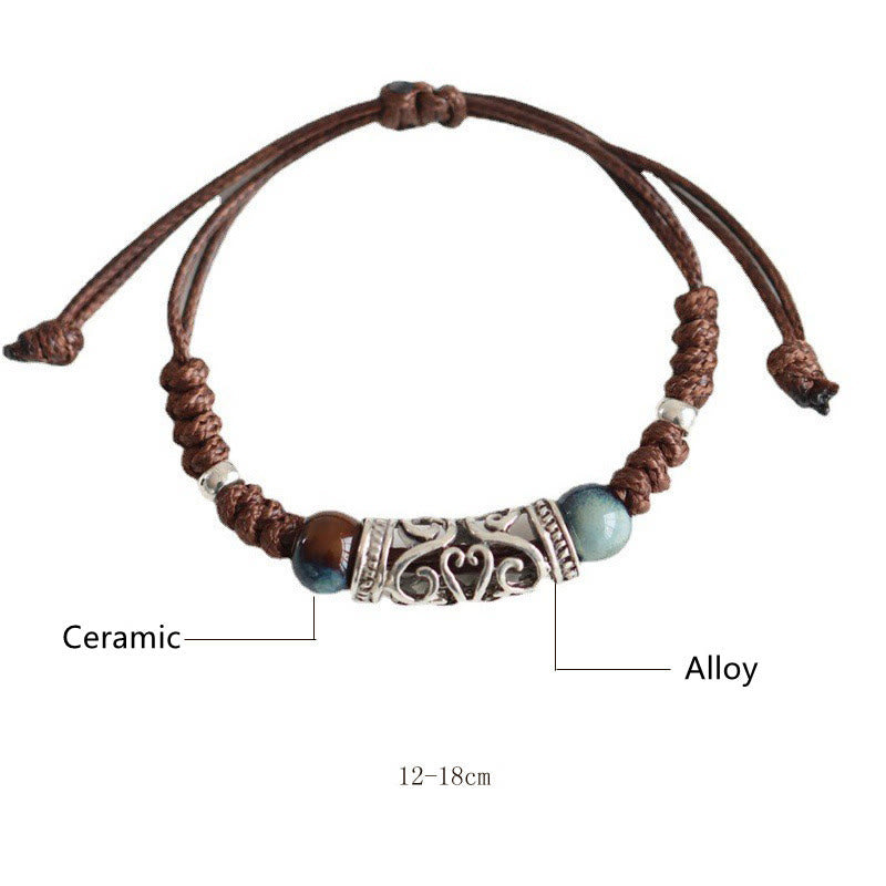 Stone of buddha Tibet Ceramic Bead Wealth String Bracelet