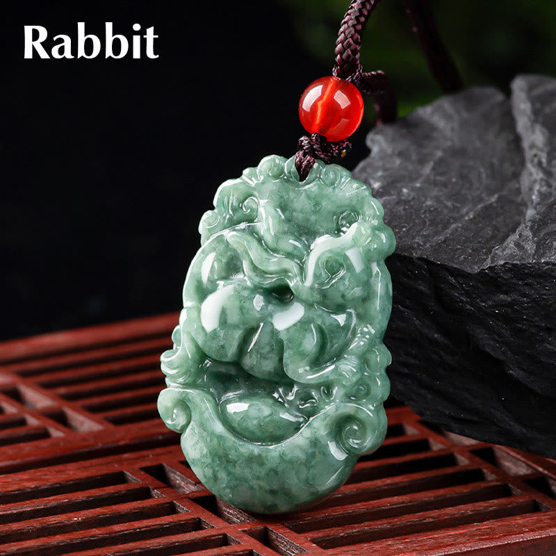 Stone of buddha Natural Jade 12 Chinese Zodiac Prosperity Necklace Pendant