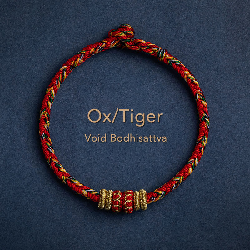 Stone of buddha Tibet Handmade Chinese Zodiac Natal Buddha Luck Strength Braided String Bracelet