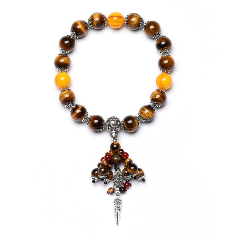 Stone of buddha Natural Tiger Eye Red Agate Dragon Vein Agate Stone Vajra Dorje Power Healing Bracelet Car Decoration