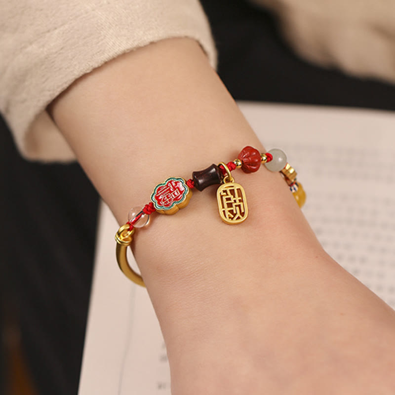 Stone of buddha Tibetan Auspicious Clouds Fortune Happiness Wealth Luck Bracelet