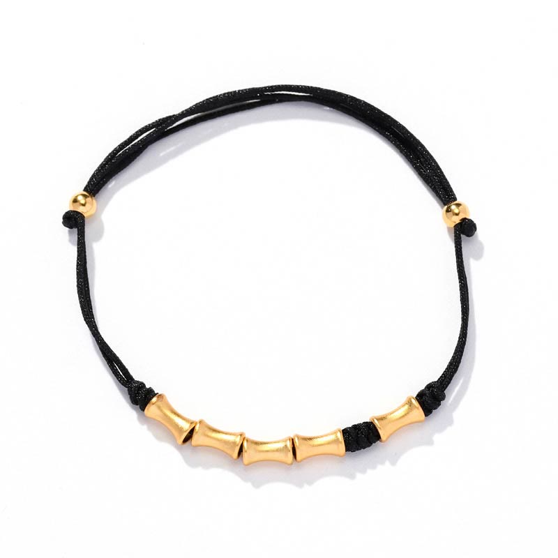 Stone of buddha 925 Sterling Silver Bamboo Design Protection Luck Braided Bracelet