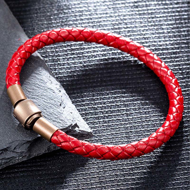 Stone of buddha Vintage Leather Rope Luck Braid String Bracelet