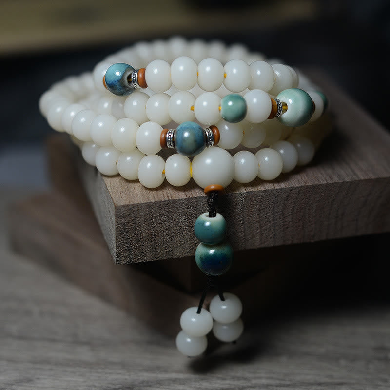 Stone of buddha 108 Mala Beads Bodhi Seed Keep Away Evil Spirits Calm Bracelet
