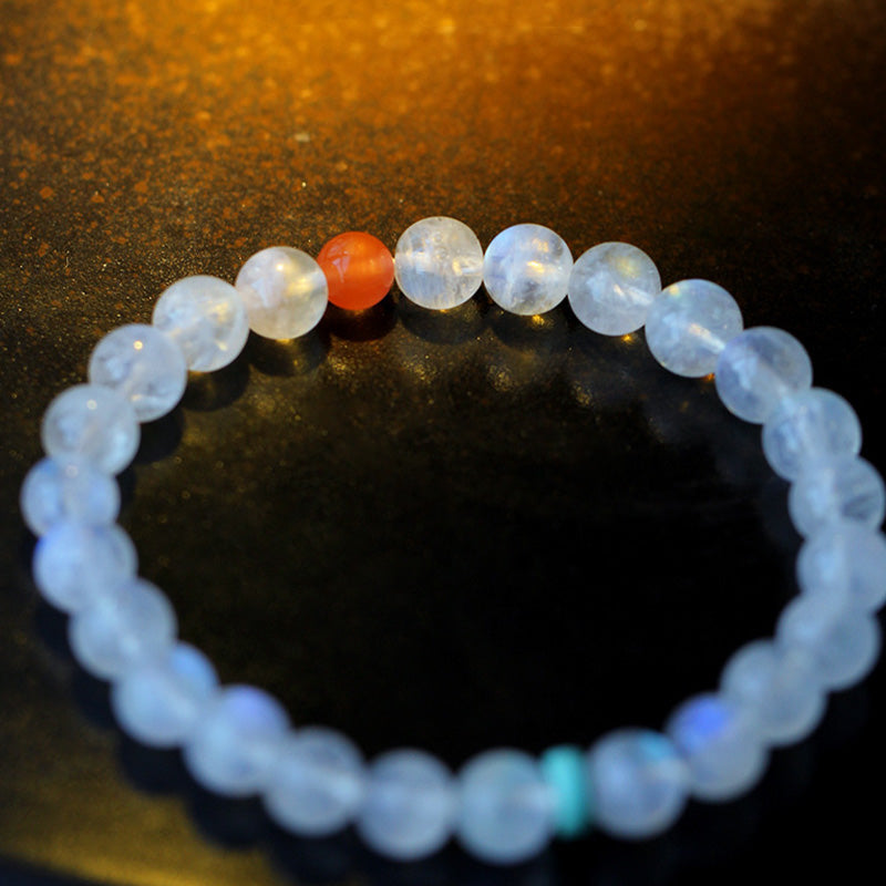Stone of buddha Moonstone Calm Healing Positive Bracelet