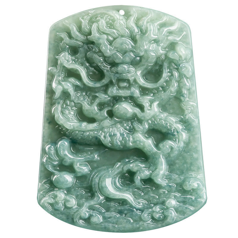 Stone of buddha Natural Jade Chinese Zodiac Dragon Sea Luck String Necklace Pendant