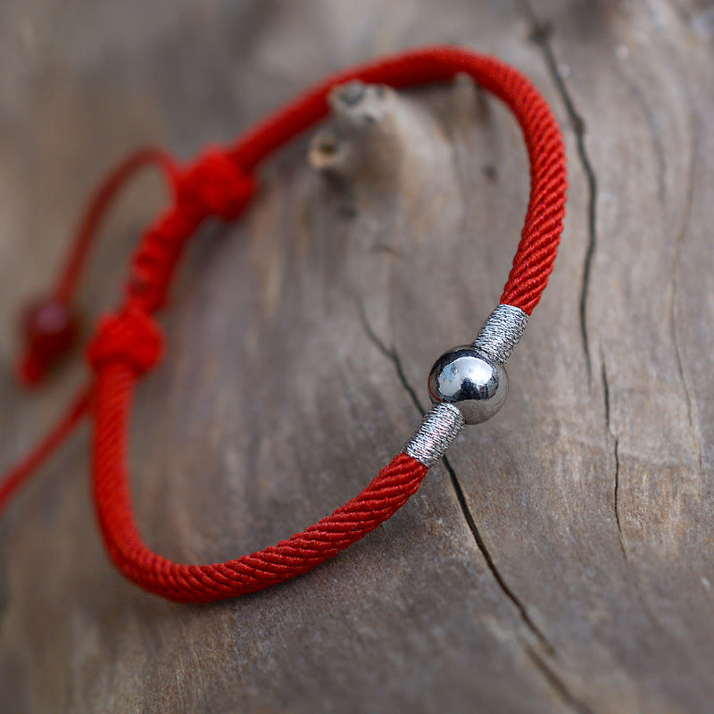 Stone of buddha 925 Sterling Silver Lucky Bead Protection Red String Bracelet
