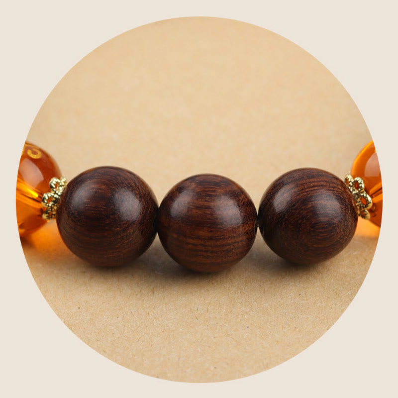 Stone of buddha Natural Phoebe Zhennan Wood Om Mani Padme Hum God Of Wealth Crystal Protection Bracelet