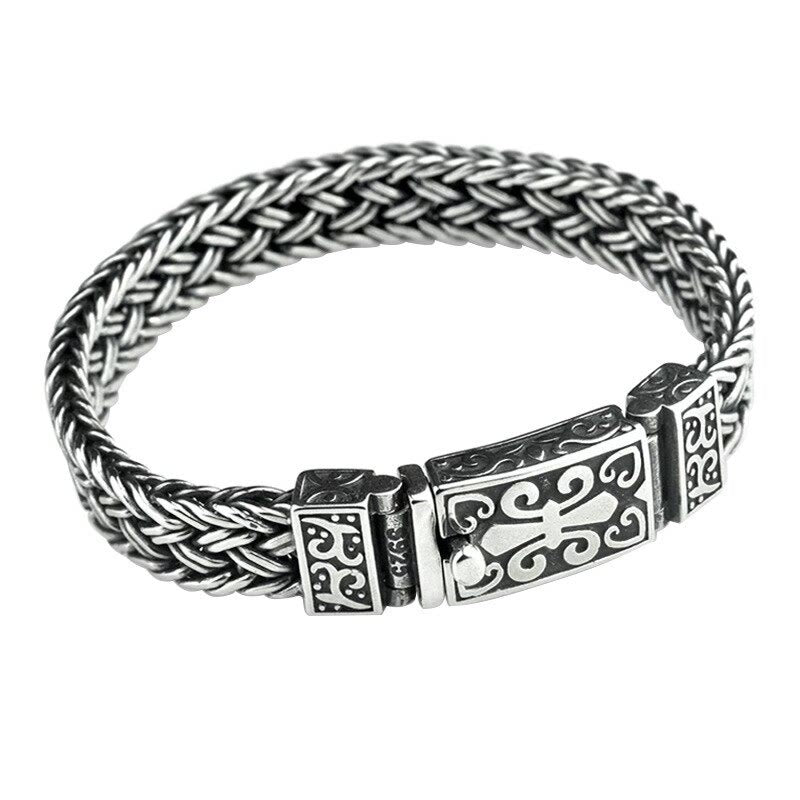 Stone of buddha Retro Vine Totem Pattern Braided Healing Chain Bracelet