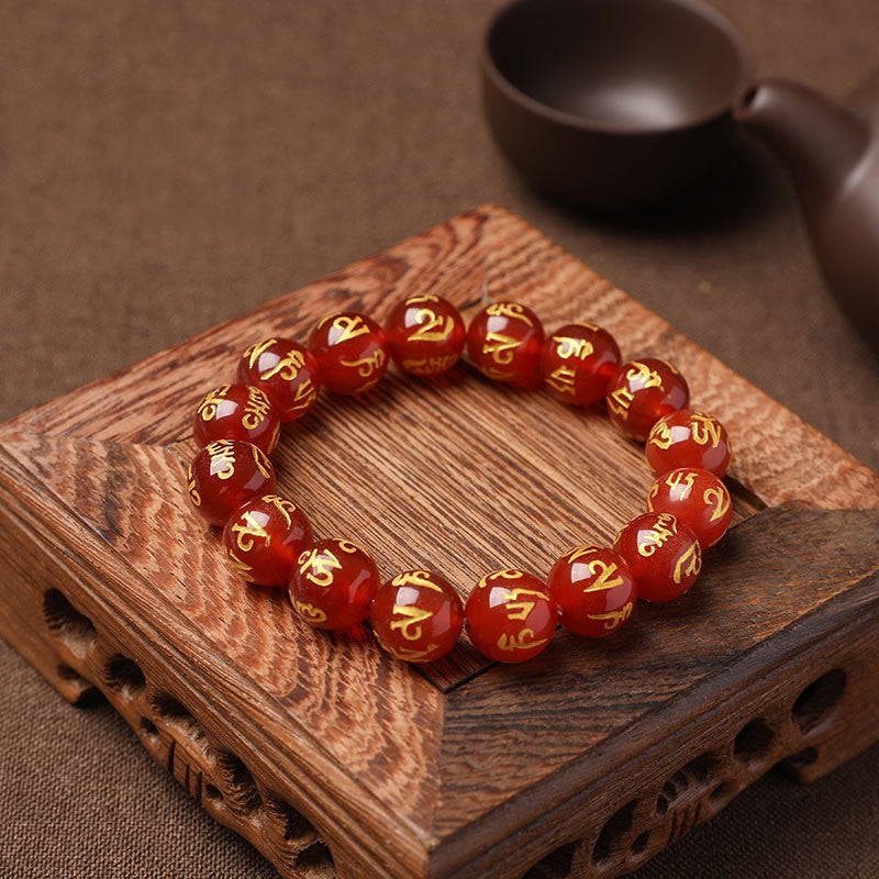 Stone of buddha Tibet White Crystal Black Onyx Om Mani Padme Hum Meditation Bracelet
