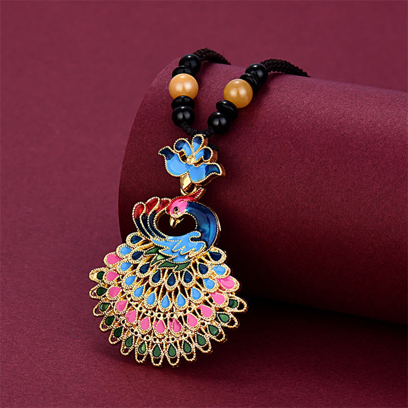 Stone of buddha Colourful Peacock Amber Turquoise Agate Fortune Necklace Pendant