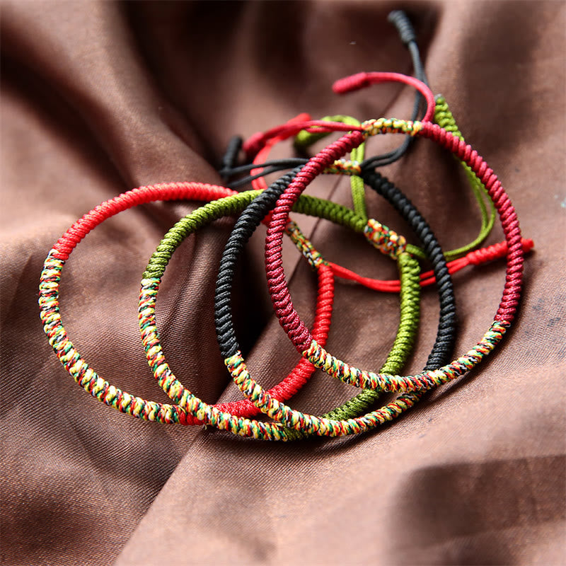 Stone of buddha Tibetan Handmade Multicolor King Kong Knot Luck Strength Braided Bracelet