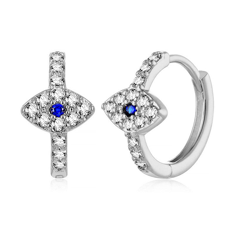Stone of buddha 925 Sterling Silver Evil Eye Symbol Blessing Stud Earrings