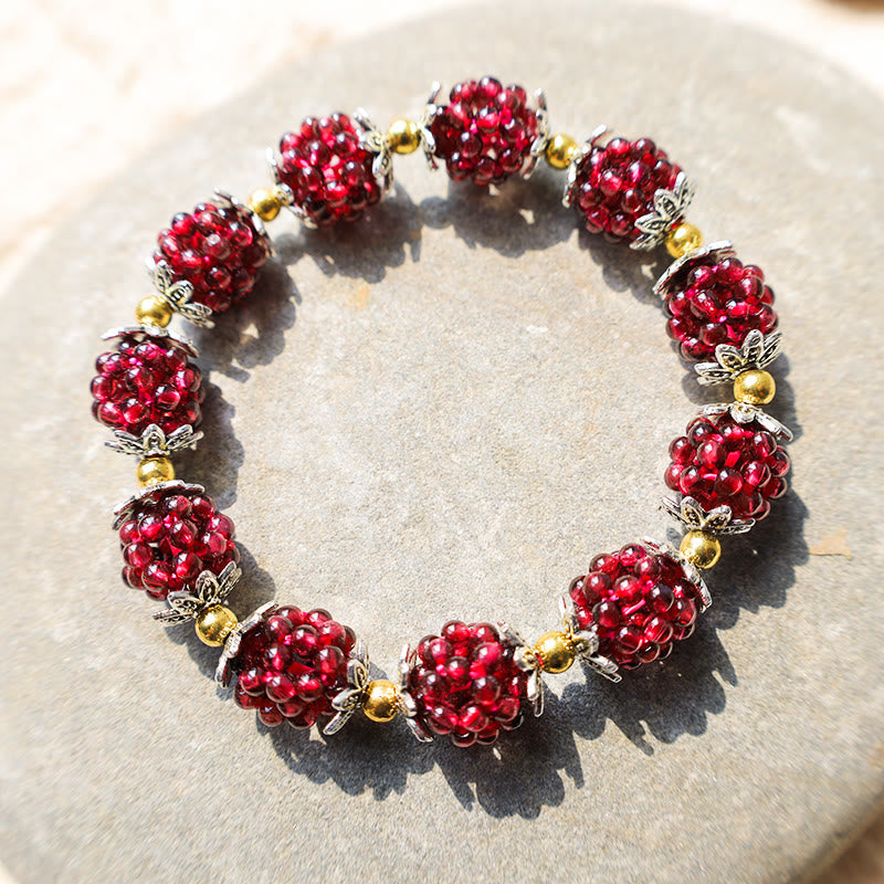 Stone of buddha Natural Garnet Healing Bracelet