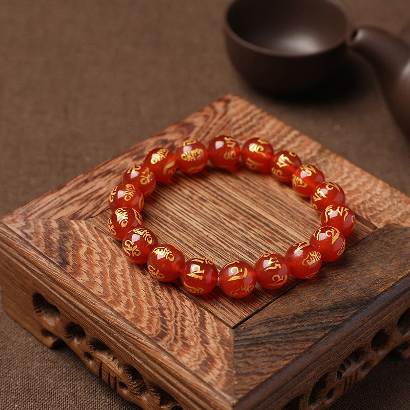 Stone of buddha Tibet White Crystal Black Onyx Om Mani Padme Hum Meditation Bracelet