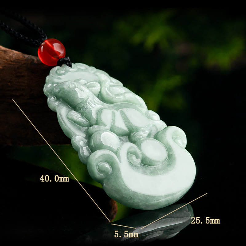Stone of buddha Natural Green Jade 12 Chinese Zodiac Luck Prosperity Necklace Pendant