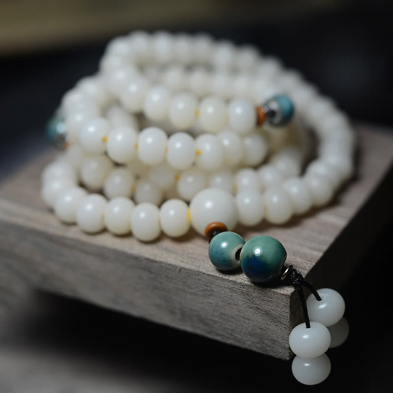 Stone of buddha 108 Mala Beads Bodhi Seed Keep Away Evil Spirits Calm Bracelet