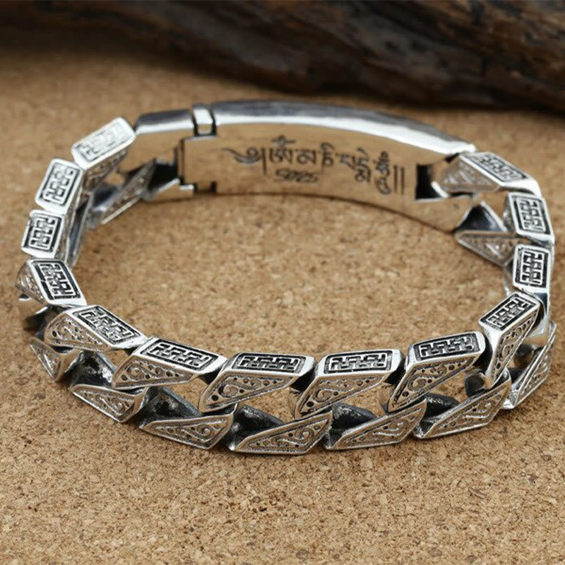 Stone of buddha Tibetan Om Mani Padme Hum Dorje Vajra Swastika Carved Purity Bracelet