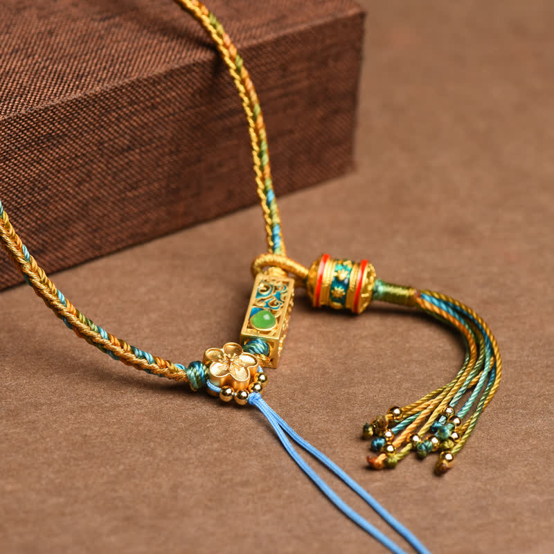 Stone of buddha Colorful String Copper Wealth Necklace Pendant