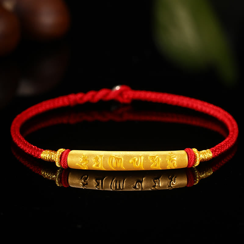 Stone of buddha Tibetan 999 Gold Om Mani Padme Hum Handcrafted Eight Thread Peace Knot Luck Braided Couple Bracelet
