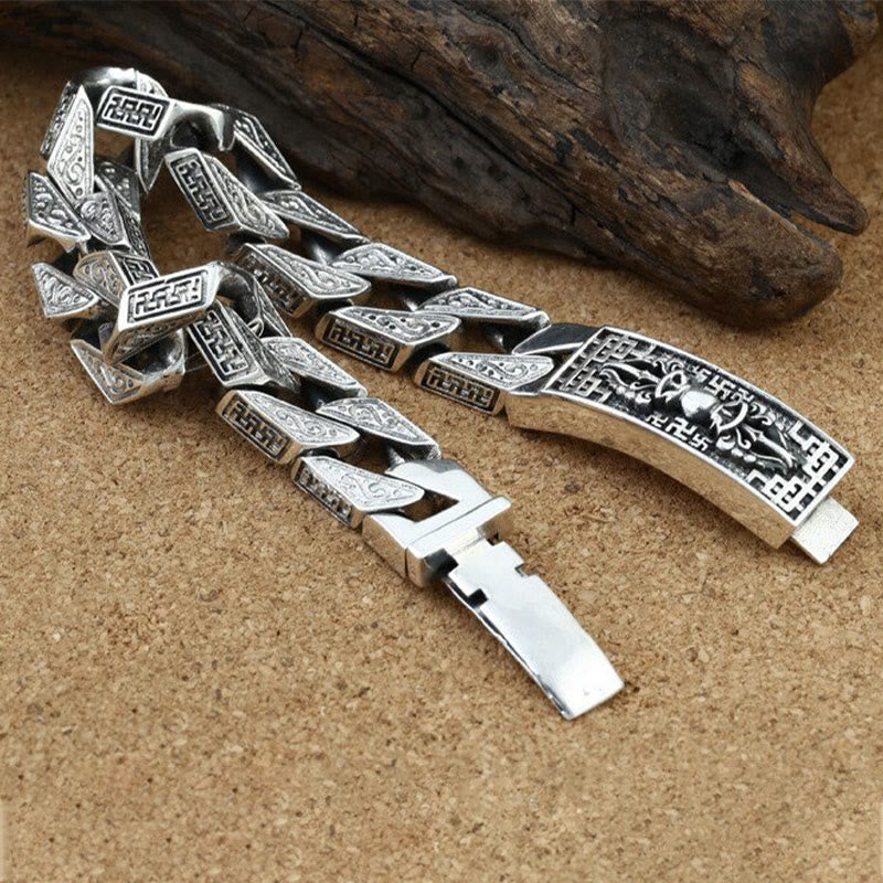 Stone of buddha Tibetan Om Mani Padme Hum Dorje Vajra Swastika Carved Purity Bracelet
