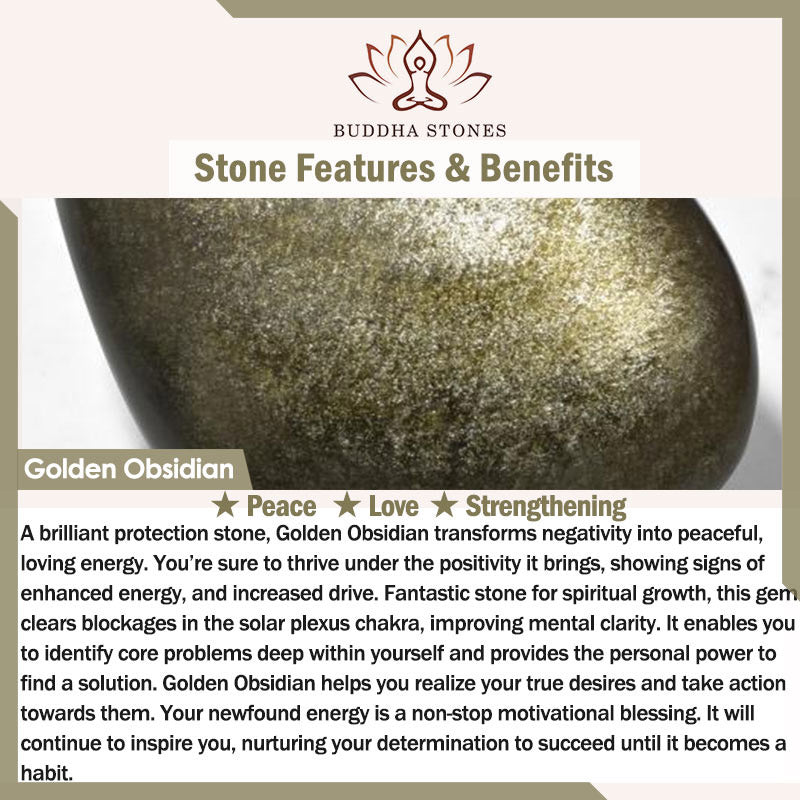Stone of buddha Chinese Zodiac Natal Buddha Gold Sheen Obsidian Wealth Protection Bracelet