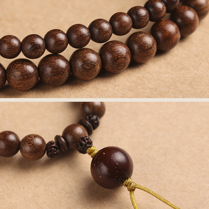 Stone of buddha Sandalwood Small Leaf Red Sandalwood Bodhi Seed Purification Double Wrap Bracelet