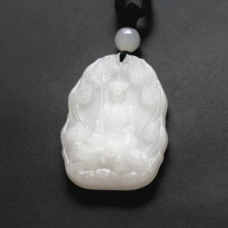 Stone of buddha Ksitigarbha Buddha Liuli Crystal Serenity Amulet Necklace Pendant