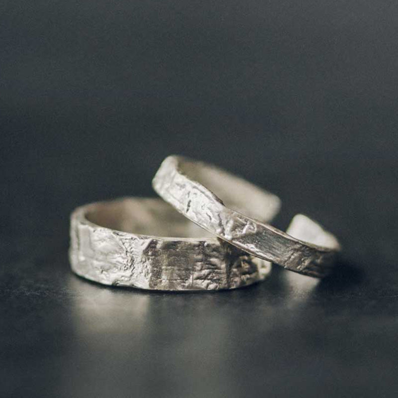 Stone of buddha 925 Sterling Silver Simple Design Blessing Couple Ring