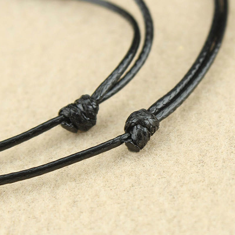 Stone of buddha Red Agate Bead Confidence Leather Rope Necklace Pendant