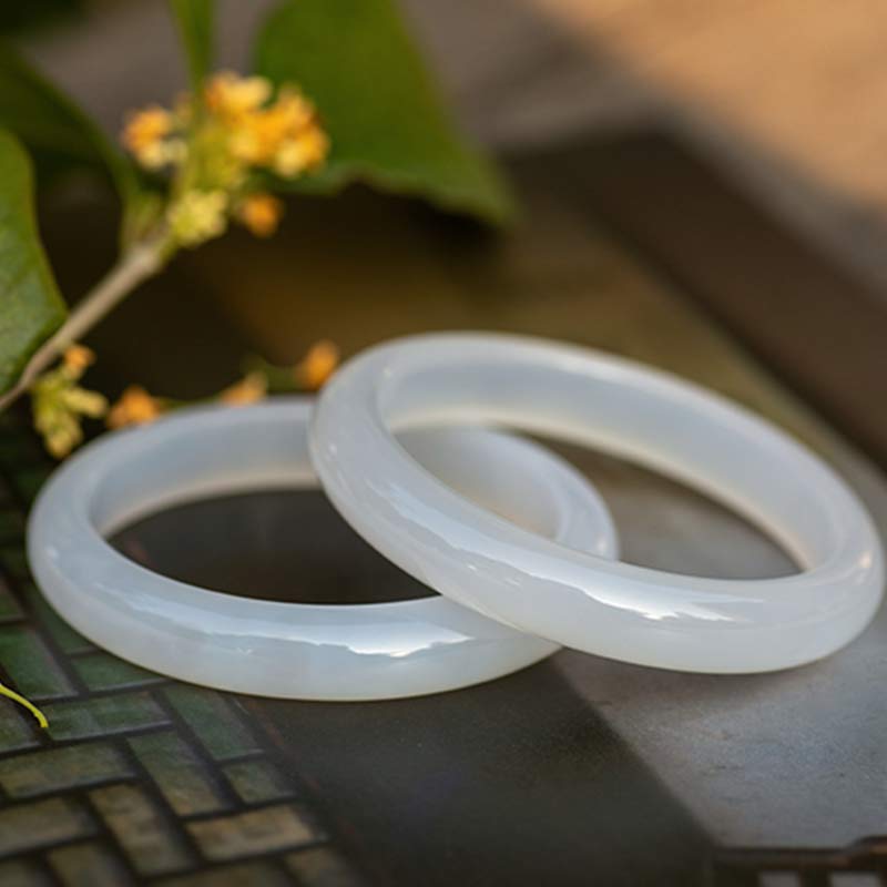 Stone of buddha Natural Chalcedony Harmony Positive Bracelet Bangle