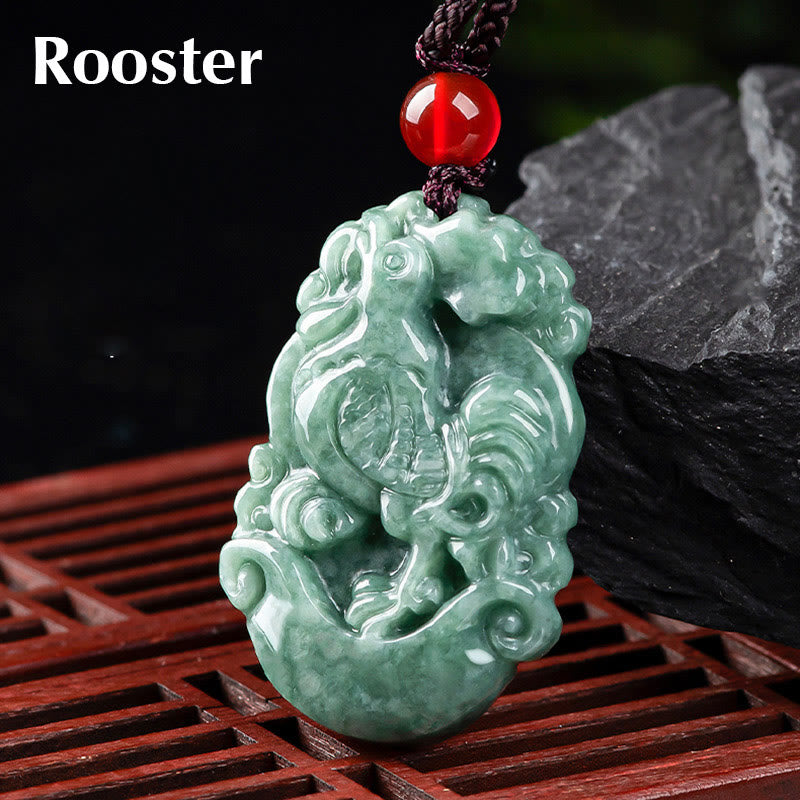 Stone of buddha Natural Jade 12 Chinese Zodiac Prosperity Necklace Pendant