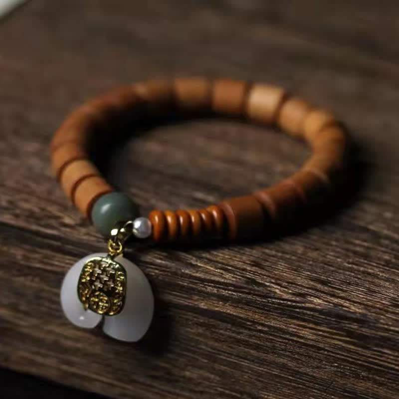 Stone of buddha Sandalwood Jade Elephant Protection Bracelet