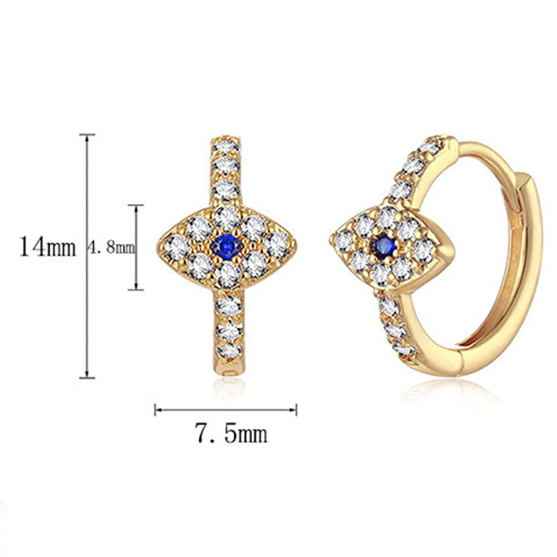 Stone of buddha 925 Sterling Silver Evil Eye Symbol Blessing Stud Earrings