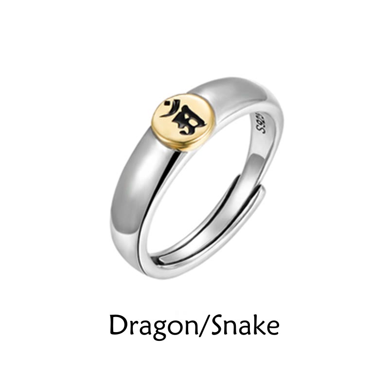 Stone of buddha Tibetan Om Mani Padme Hum Carved Chinese Zodiac Natal Buddha Peace Ring