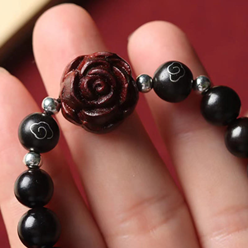 Stone of buddha Small Leaf Red Sandalwood Sooth Bracelet